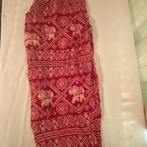 Red Elephant print Harem pants!